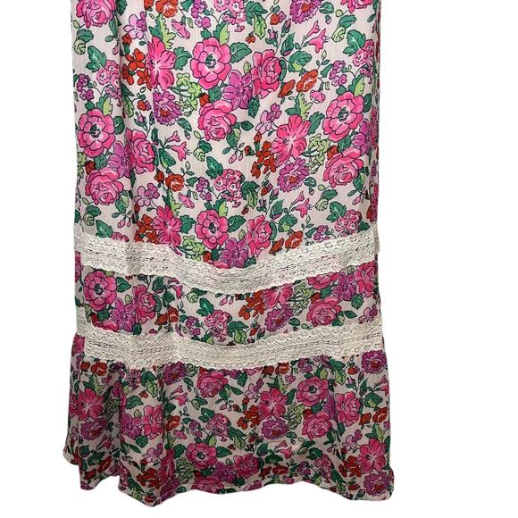 Abercrombie Floral Lace Mini Slip Dress Boho Cottagecore Crossback Lined Sz S - Picture 6 of 13